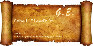 Gabel Elemér névjegykártya