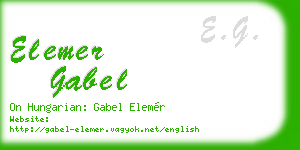 elemer gabel business card
